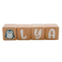 4 cubes bois lettres blanches - prénom bébé chambre enfant