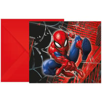 6 Invitations Spiderman Crime Fighter