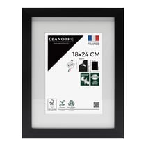 Cadre photo 18x24 cm Milan noir  avec passe-partout 13x18 cm