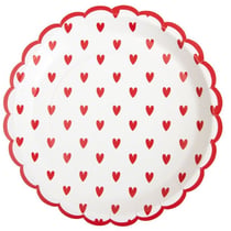 8 Assiettes Festonnée Petits Coeurs
