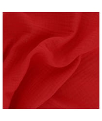 Tissu Double Gaze de coton gaufrée de 130 CM de largeur 0004 Rouge vendu par 50 cm