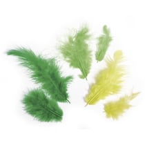 Mélange de plumes, Teintes vertes, 3 - 10 cm, 10 g