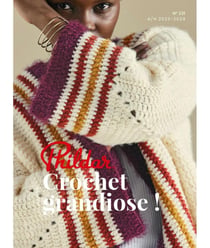 Catalogue Femme Automne/Hiver 2023-2024 n°231 de Phildar - Crochet Grandiose - De la Tendance Podium à Votre Dressing Ecru