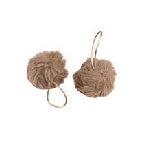 Pompon fourrure artificielle 50x60mm beige foncé