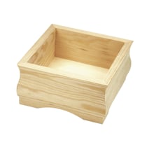 Cache pot en bois carré 14 x 7 x 14 cm