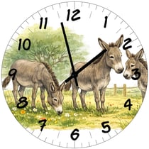 Horloge murale en verre ânes D29