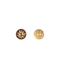 Bouton coco gravé edelweiss