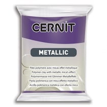 Pâte polymère - Opaque - A cuire - Pâte à modeler - Violet- Bloc de 56g - Cernit - Metallic