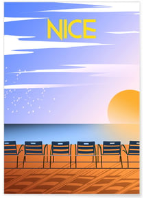 Affiche ville Nice | A3 : 29,7x42cm