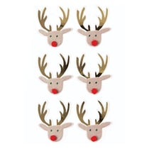 6 Stickers 3D - Rennes de Noël