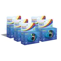 GT Photo GT27WP Realishot Splash - Pack de 5 Appareils Photo Jetables Étanches, 27 Photos, 35mm, 4K Ultra HD, Waterproof - Bleu