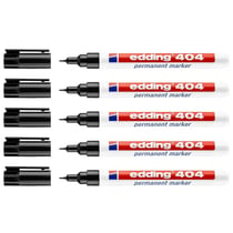 Lot de 5 marqueurs permanents - EDDING - 404 Noir Pointe Ogive Ultra fine 0,75 mm