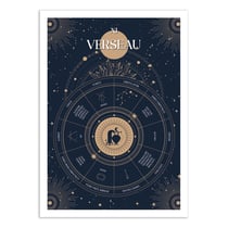 Affiche 50x70 cm - Verseau Signe du Zodiac - Frog Posters