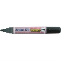 Lot de 12 marqueurs permanents indélébiles pointe conique 2 mm - ARTLINE - Dry Safe - Noir