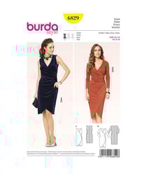 Patron Burda 6829 Robe du 34 au 44 taille n°FR 34-44