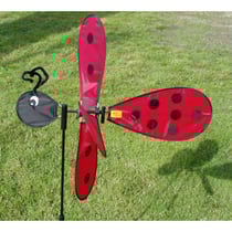Moulin a vent coccinelle lizzy 75 x 65 cm - girouette - decoration jardin, terrasse