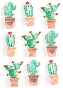 9 STICKERS CACTUS MEXICAIN EFFET 3D - 45