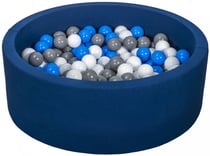 Piscine à balles blanc,bleu,gris – 300 balles bleu marine - Velinda