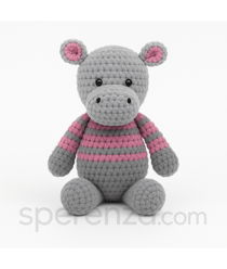 Kit de crochet Gründl Nelly l’Hippopotame – Créez votre hippo amigurumi en 100 % coton en fil Funny certifié OEKO-TEX Multicolore