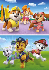 Puzzle pat patrouille : marcus chase zuma stella liberty everest et rocky 2 x 20 pieces - clementoni 24800
