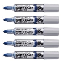5 Marqueurs tableau blanc pointe ultra large - PENTEL - Bleu - MAXIFLO MWL5W