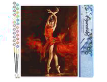 Peinture par Numéro Figured'Art - Danseuse Rouge Magique - Kit de Loisir Créatif DIY Numéro d'Art Complet - 40x50cm sans châssis en bois