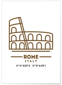 Poster Coordonnées Rome | A3 : 29,7x42cm