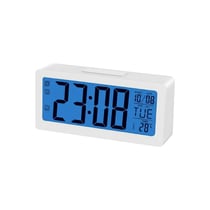 Max excell Réveil Numérique LED avec Grand Écran Affichage Heure, Date et Température Blanc