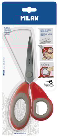 Blister ciseaux de bureau rouges 19 cm