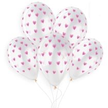 5 Ballons Coeurs Rose Ø33cm