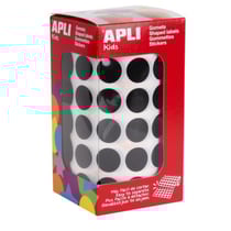 Gommettes rouleau Rond Ø 15 mm Noir x 2 832