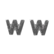 Lettres en cire - W - , argent, 9mm 2 pces