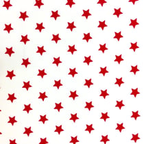 Tissu Coton imprimé Blanc Etoiles Rouges
