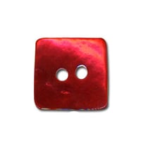 Lot de 3 boutons carré en Nacre couleur Rouge