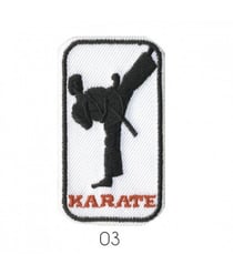 Ecussons Thermocollant Sport - Karaté - 5 X 3 cm - Mediac Blanc