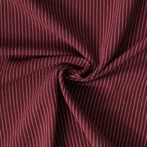 Tissu Polycoton Eliott rayures Blanches 3mm sur fond Bordeaux - Au mètre
