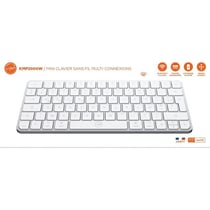Mini clavier - Touches plates - KMP2000W - AZERTY - FR - Multi-connexions - Blanc