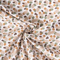 Tissu Coton imprimé June  motifs Abstrait sur fond Blanc - Par Coupon de 3m