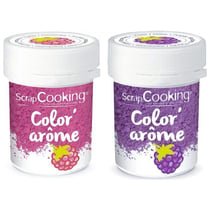 2 colorants alimentaires aux arômes de framboise & mûre