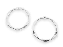 2 Pendentifs ronds irréguliers 33*31mm argent platine