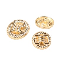 Lot de 3 boutons alliage rond or