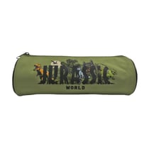 Bagtrotter - Jurassic World -Trousse Scolaire Ronde - Noir et Kaki - 1 Compartiment Zippé - 22x7x7cm - Matière Polyester - Accessoire et Papeterie Scolaire