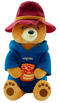 Peluche ours paddington 37 cm avec pot de miel - doudou licence