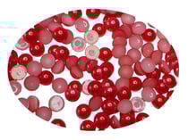 300 PERLES CABOCHON Demi Rond à coller acrylique Rouge nacre 4 mm - Dos Plat - Creation Diy