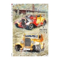 1 feuille de papier de riz 22.5 x 32 cm découpage collage Paper Designs VEHICULE ANCIEN 0052 B