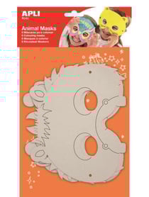 Masques à colorier en carton avec élastique 6u.