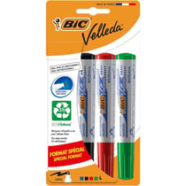 Lot de 4 marqueurs effaçable - Velleda 1701 - Assortiment - Bic - Pointe moyenne conique