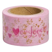 Washi Tape Love, rosé, 30mm, rouleau 15m