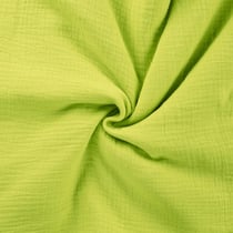 Tissu Double gaze de coton uni Vert anis - Au mètre