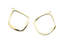 2 Pendentifs forme irrégulière 27*21mm doré
